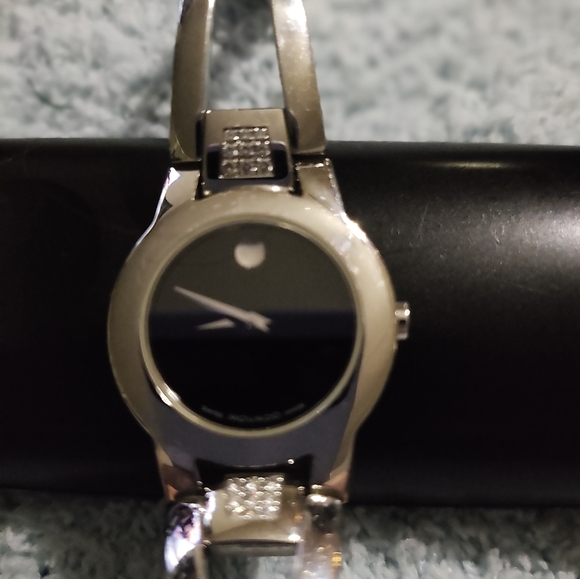 Movado Amorosa Diamond Watch With Stainless Steel Bangle Band - Picture 2 of 5